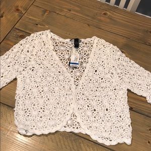 Bnwt Bolero with embroidered crystal flowers